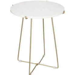 RETIF Beistelltisch Aus Weisem Marmor Und Goldfarbenem Metall O43 X H50Cm Online