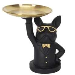 RETIF Figur Schwarze Bulldogge Leere Runde Tasche H23Cm Hot