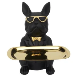 RETIF Figur Schwarze Bulldogge Rechteckig Leere Tasche H21Cm Best