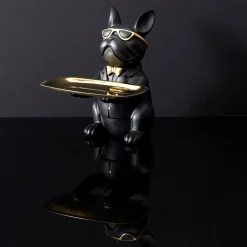 RETIF Figur Schwarze Bulldogge Rechteckig Leere Tasche H21Cm Best