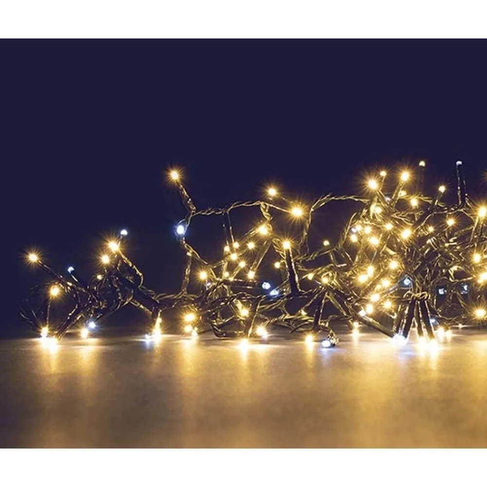 RETIF Flackerlicht-Girlande 680 Warmweise Leds + 120 Reinweise Blitze 18M Store