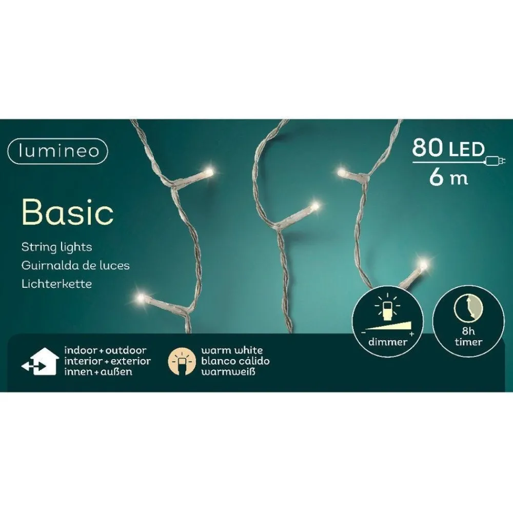 RETIF Girlande Warmweis 80 Leds Transparentes Kabel 6 M Store