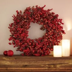 RETIF Kranz Aus Roten Glitzerbeeren O 55Cm Flash Sale