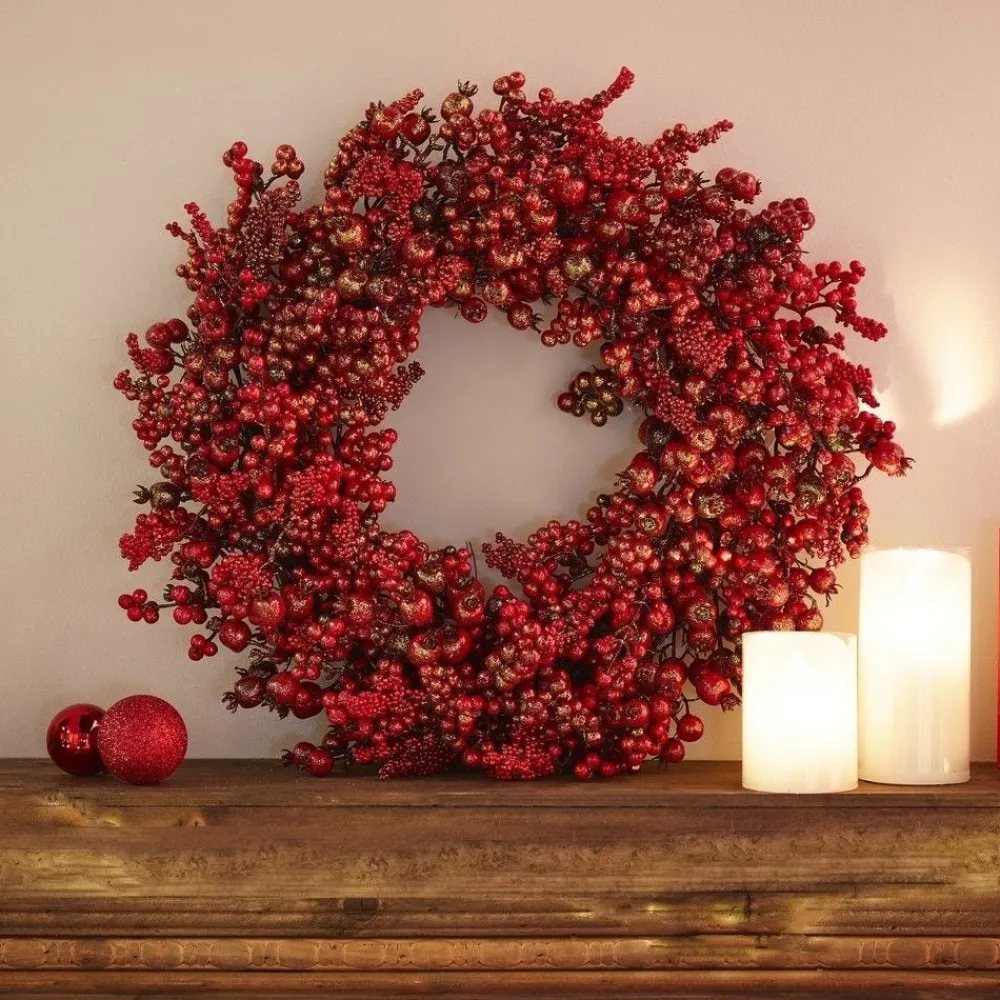RETIF Kranz Aus Roten Glitzerbeeren O 55Cm Flash Sale