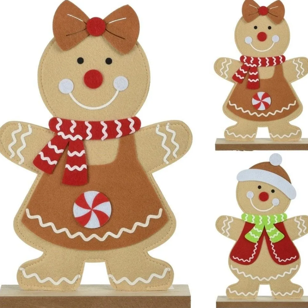 RETIF Lebkuchenmann Holz Und Filz H33Cm 2 Mogliche Ausfuhrungen Sale