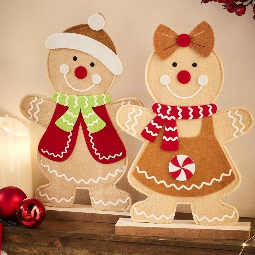 RETIF Lebkuchenmann Holz Und Filz H33Cm 2 Mogliche Ausfuhrungen Sale