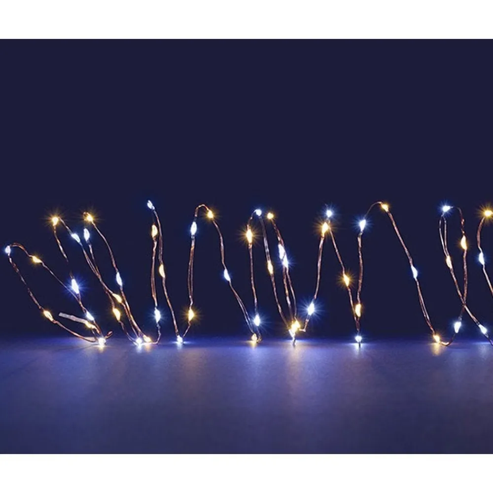 RETIF Lichterkette 75 Mikro-Leds Warmweis + 75 Reinweis 7,5 M Shop
