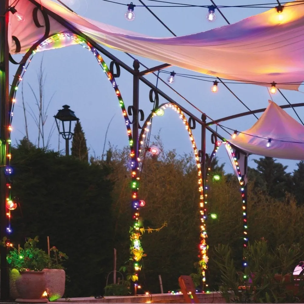 RETIF Solarelektrische Girlande 10 Mehrfarbige Leds 8,10 Meter Anschliesbar Fashion
