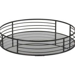 RETIF Tabletts, Spiegel Und Schwarzes Metall L20 X T20 X H5Cm Und L25 X T25 X H5Cm Discount