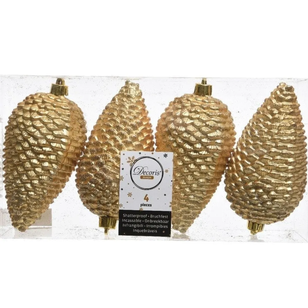 RETIF Tannenzapfen Goldfarbig 7 X 12 Cm – 4 Stuck Clearance
