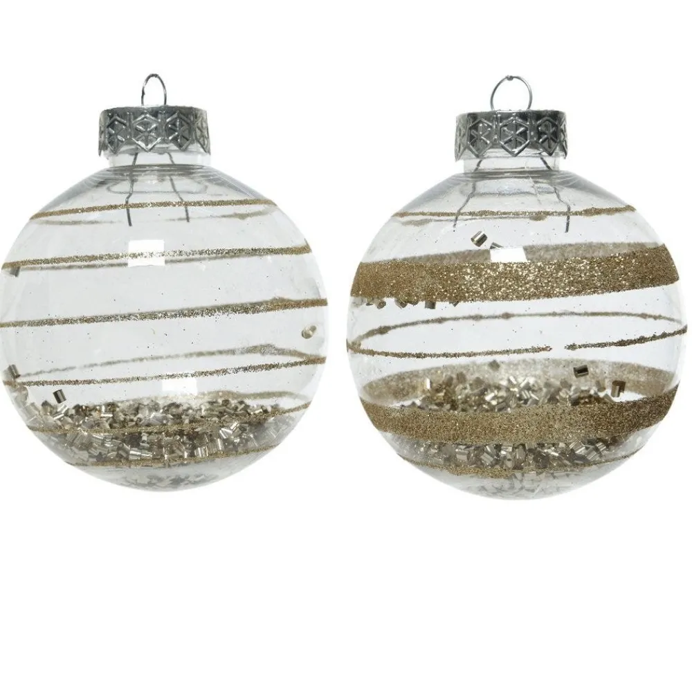 RETIF Transparente Weihnachtskugel Mit Paillettendekor O 8Cm - 2 Mogliche Farben Best