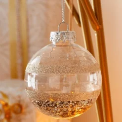 RETIF Transparente Weihnachtskugel Mit Paillettendekor O 8Cm - 2 Mogliche Farben Best