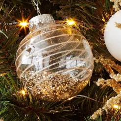 RETIF Transparente Weihnachtskugel Mit Paillettendekor O 8Cm - 2 Mogliche Farben Best