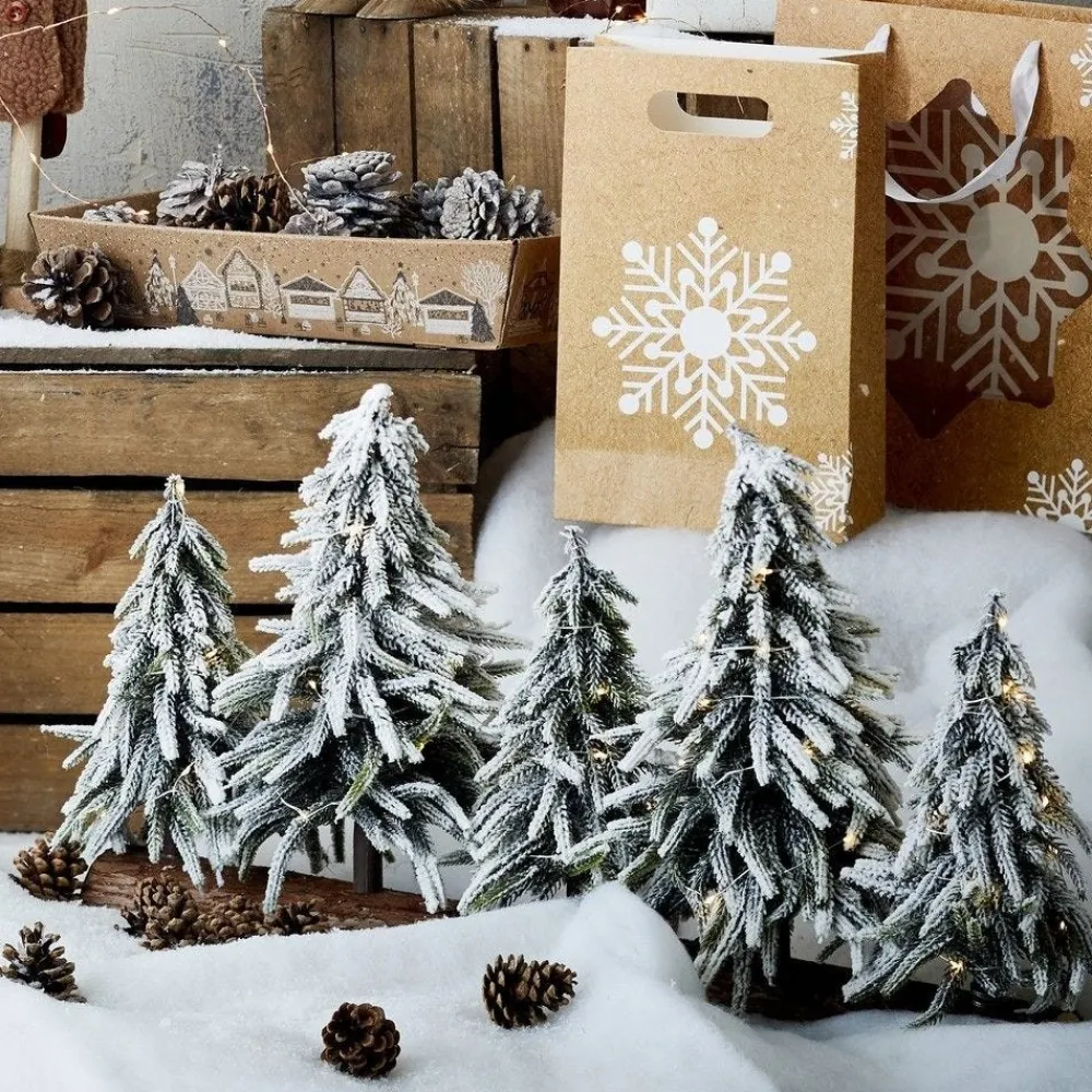 RETIF Verschneite Tannen Auf Holzsockel 65 X 15 X H35Cm Sale