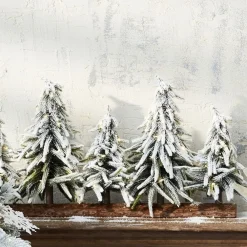 RETIF Verschneite Tannen Auf Holzsockel 65 X 15 X H35Cm Sale
