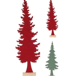 RETIF Weihnachtsbaum Aus Holz Und Filz H60Cm 2 Mogliche Farben Rot/Grun Best
