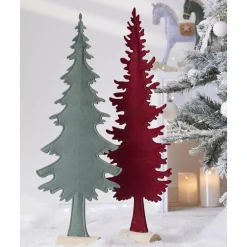 RETIF Weihnachtsbaum Aus Holz Und Filz H60Cm 2 Mogliche Farben Rot/Grun Best