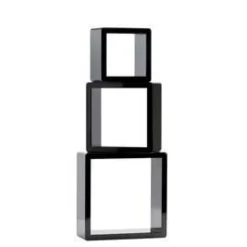 RETIF Wurfel-Set Schwarz Lackiert 17X17 + 22X22 + 27X27Cm - 3 Stuck Hot