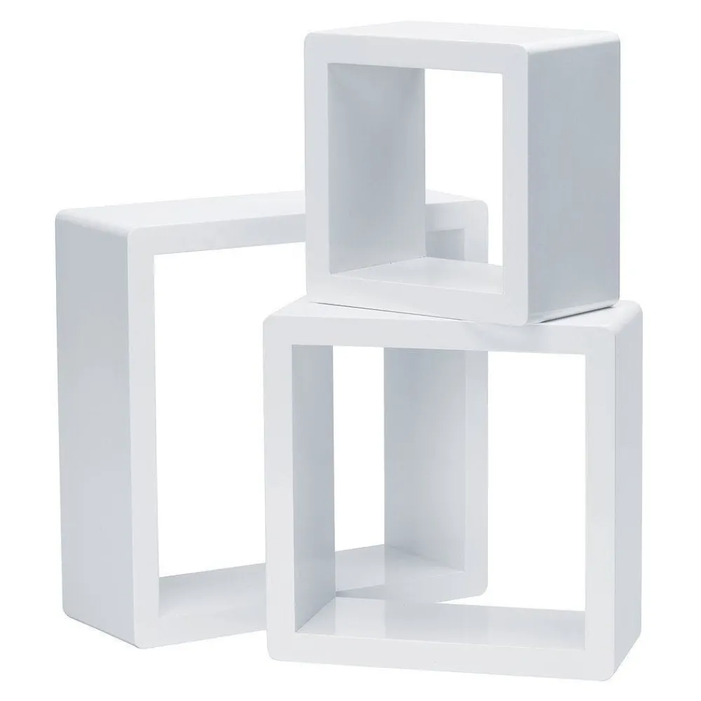 RETIF Wurfel-Set Weis Lackiert 17X17 + 22X22 + 27X27Cm - 3 Stuck Discount