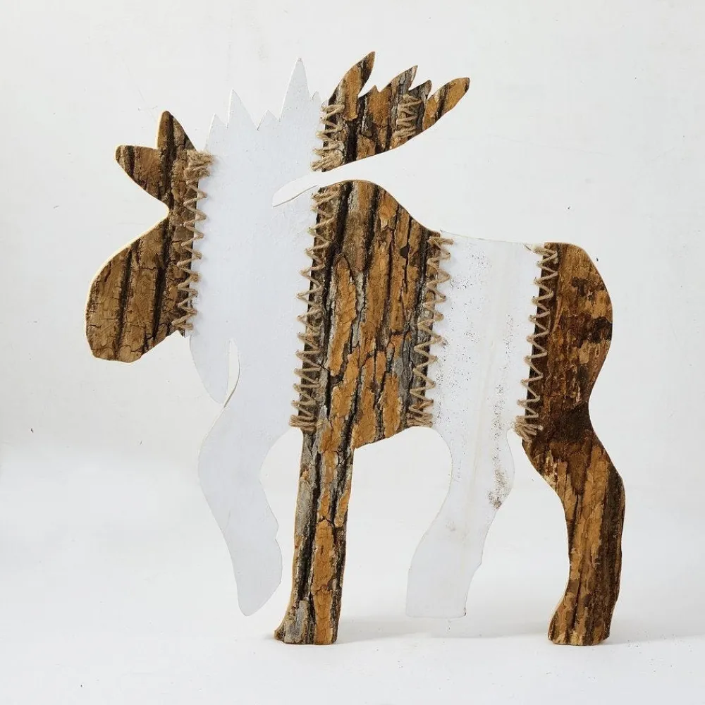 RETIF Zweifarbiges Rentier Aus Holz Zum Aufstellen B 55,5 X H 61,5 Cm Online